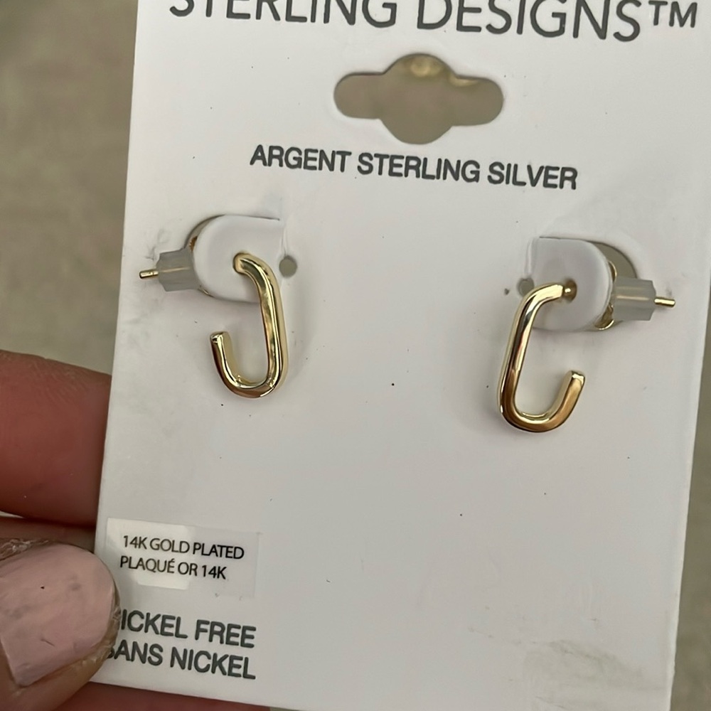 14 k gold 925 half hoops